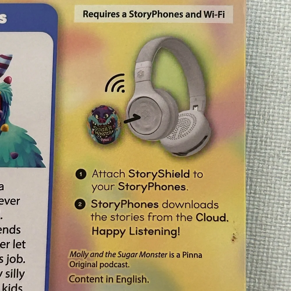 StoryShield Pinna Molly and the Sugar Monster. Requires StoryPhones & Wi-Fi. NIP